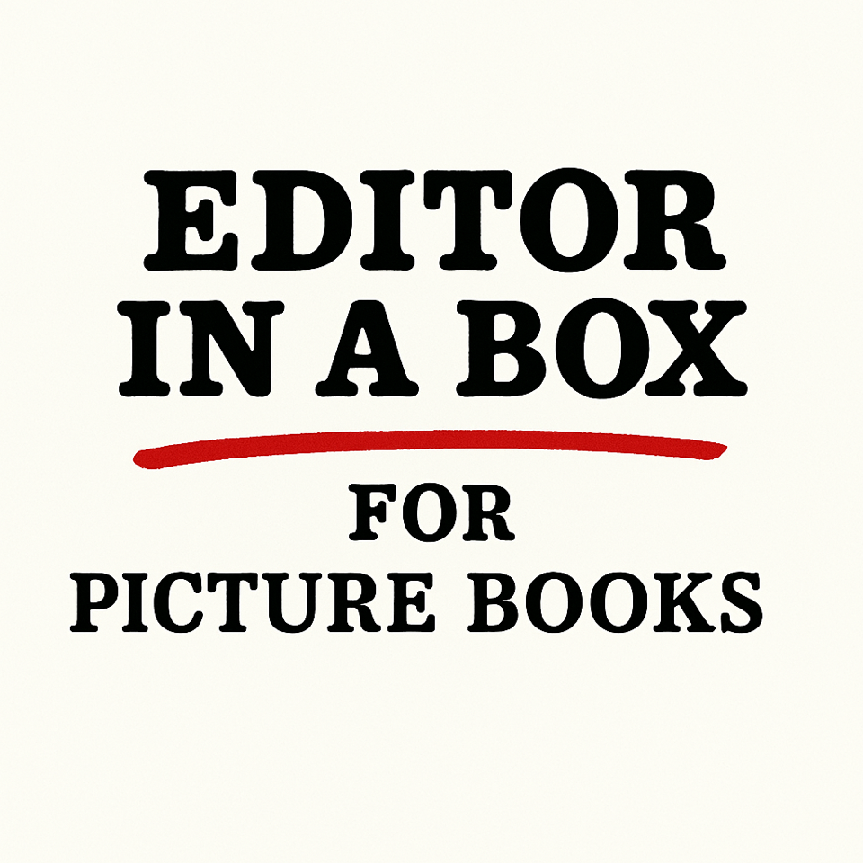 Text reading "Editor in a Box for Picture Books," with "Editor in a Box" underlined in red.