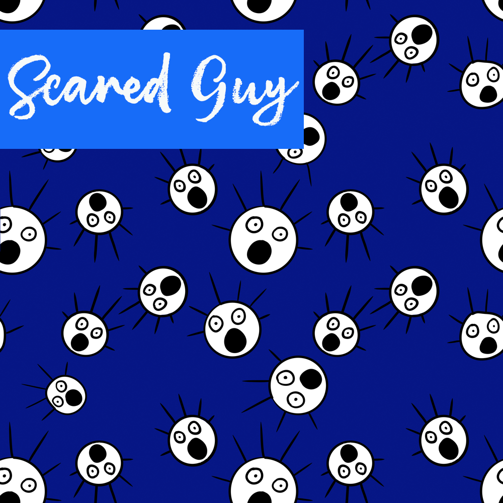 Scared Guy Face Dots KD24-B2