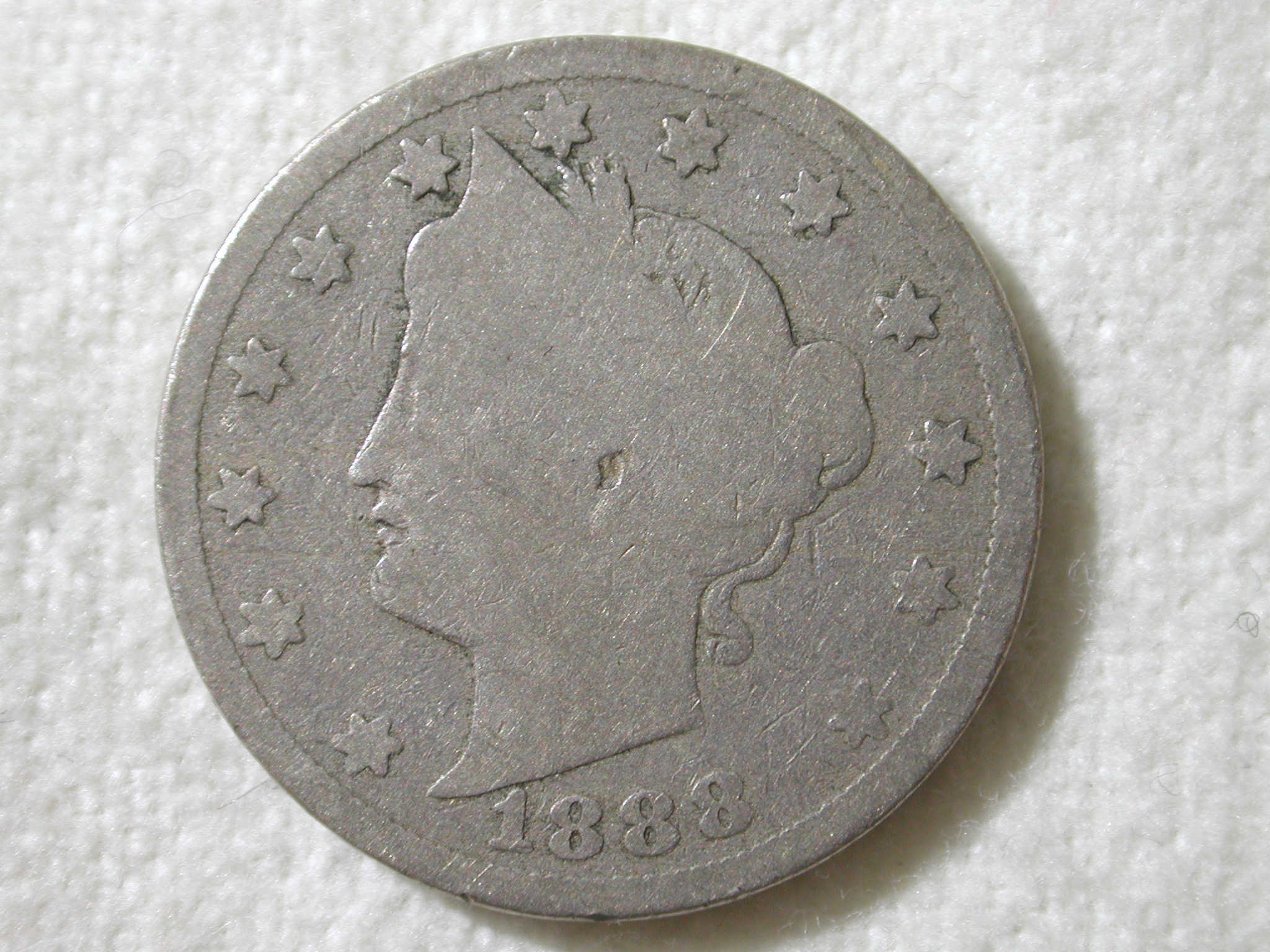 1888 U.S. 5 Cent Liberty Nickel Good Condition