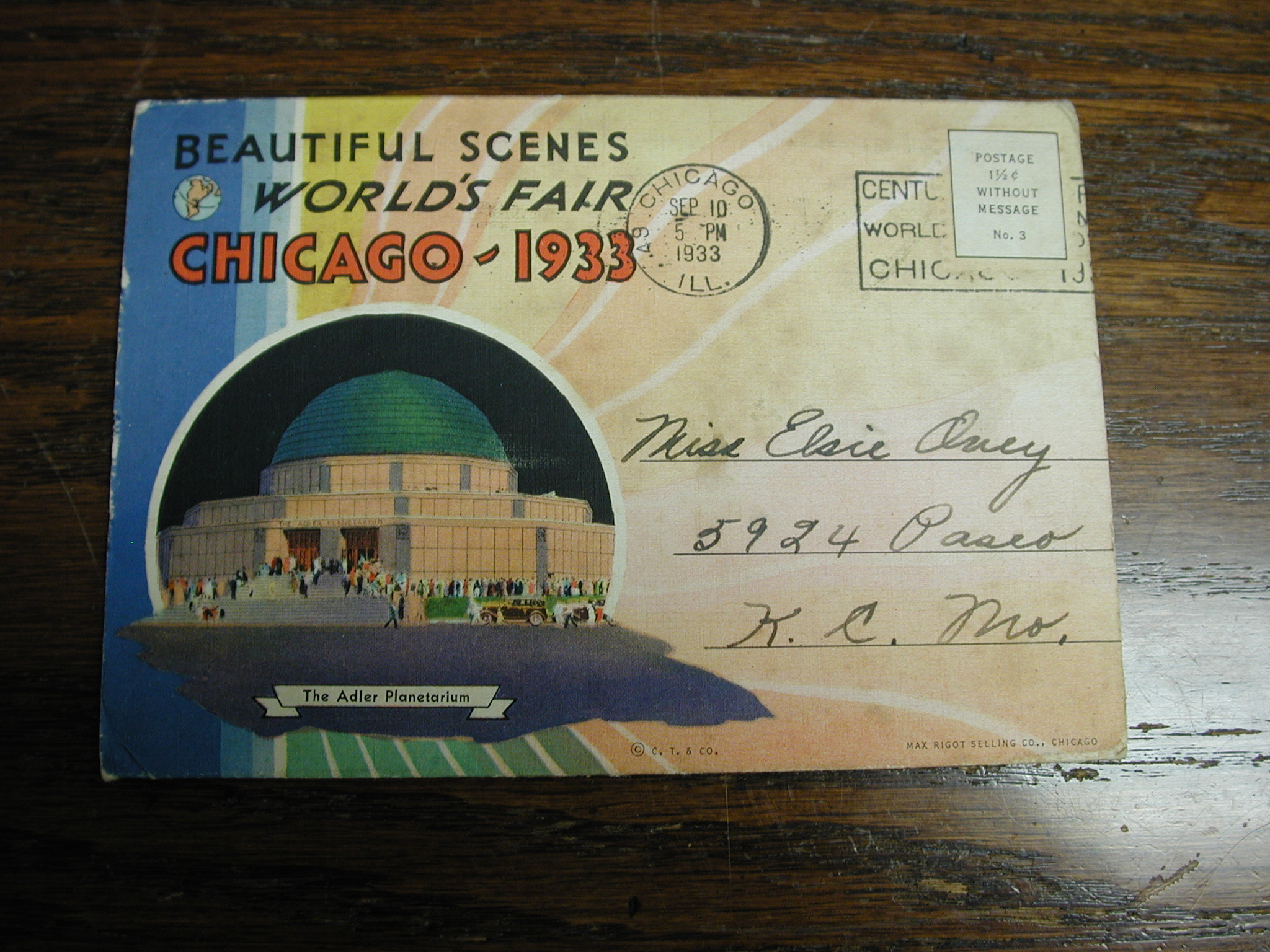 1933 World's Fair CHICAGO Beautiful Scenes Booklet Century of Progress Cancelled Chicago