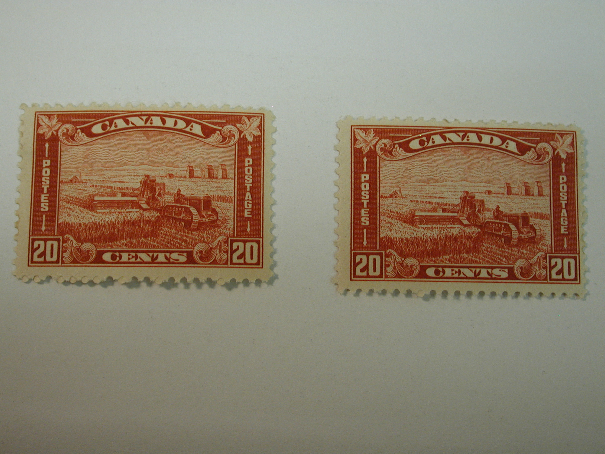 Stamps Canada #175 20 Cent – Brown Red L/H -Mint – Harvesting Wheat of 1930