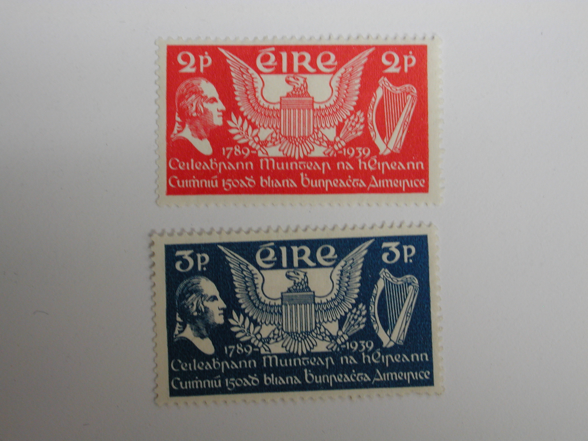 Ireland #103 & #104 1939 American Constitution Light Hinge Set of Two Stamps