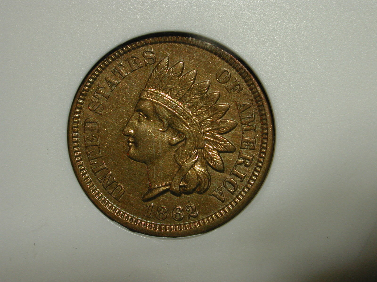 1862 1C Indian Cent ANACS EF 40 AU Details