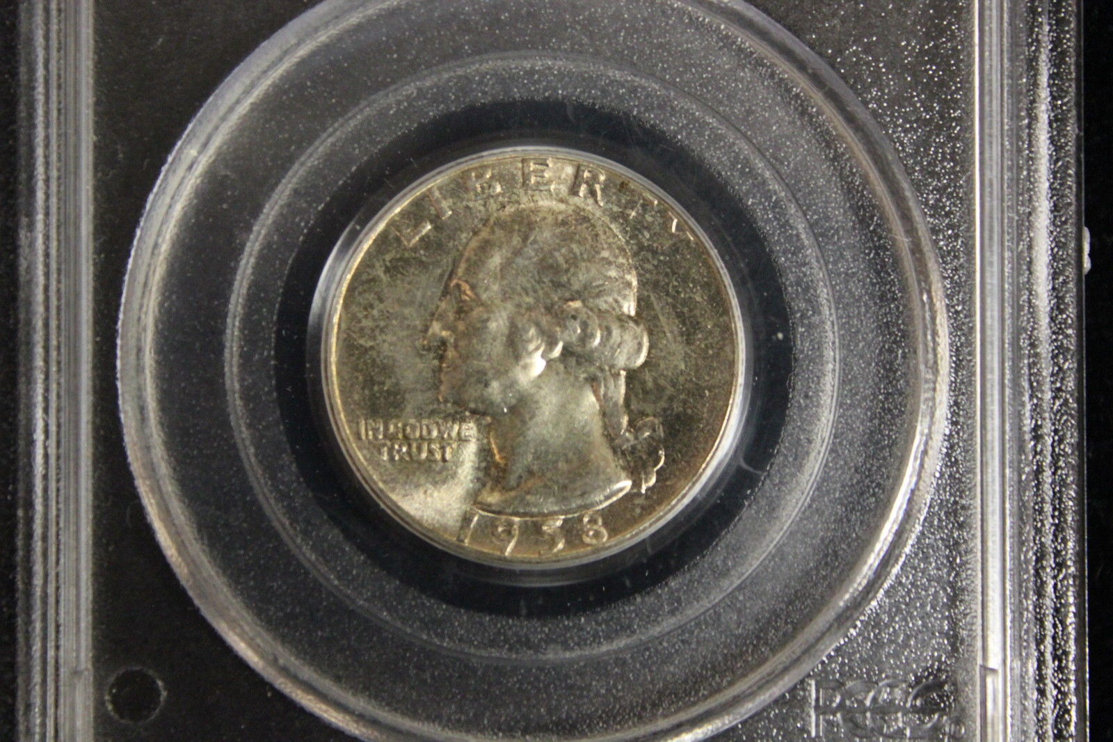 1958 25C Washington Quarter PCGS MS 66 toned obverse