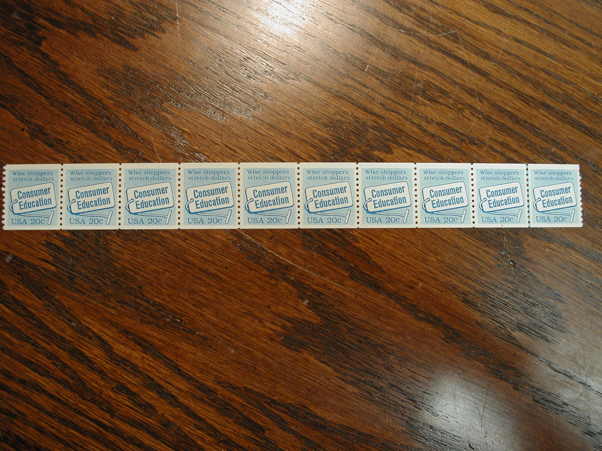 US #2005 PL #4 20¢ - 1982 Consumer Education Coil Stamp Strip of 10 /NH