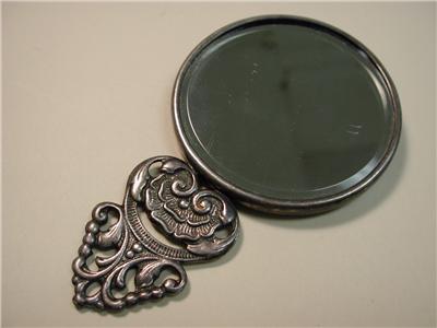 Double Sided Compact Purse Mirror Four Inches - Ruby Lane