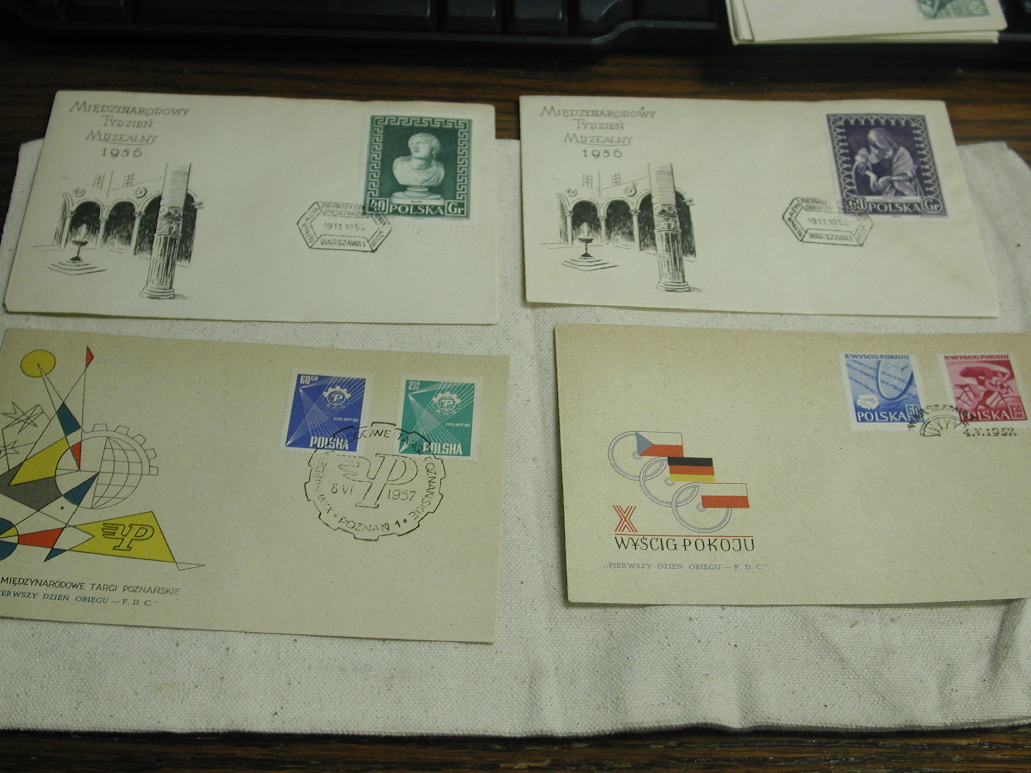 Poland First Day Covers lot of 13 dated 1956 1957