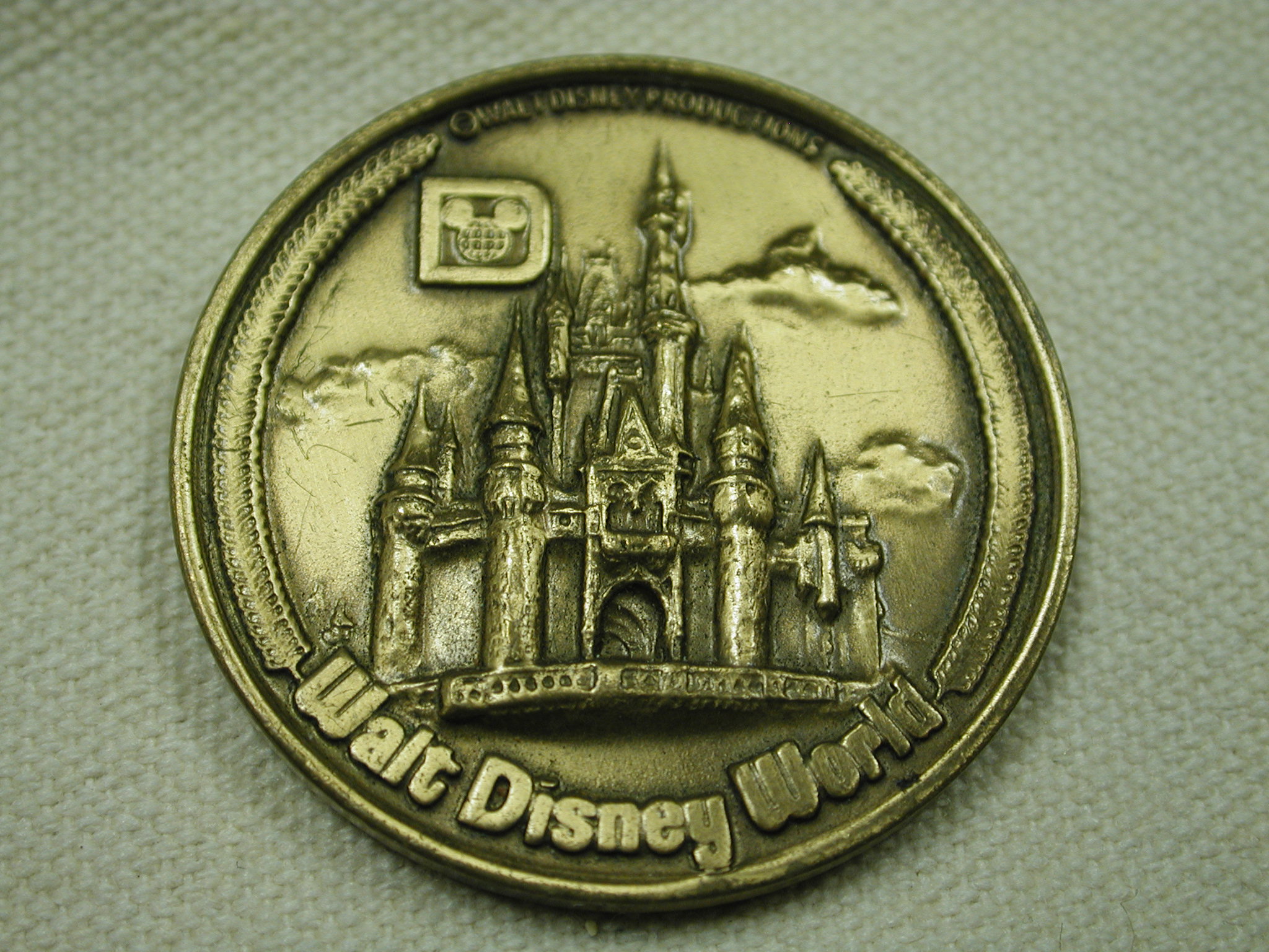 Vintage Walt Disney Bronze Medal Coin 39mm