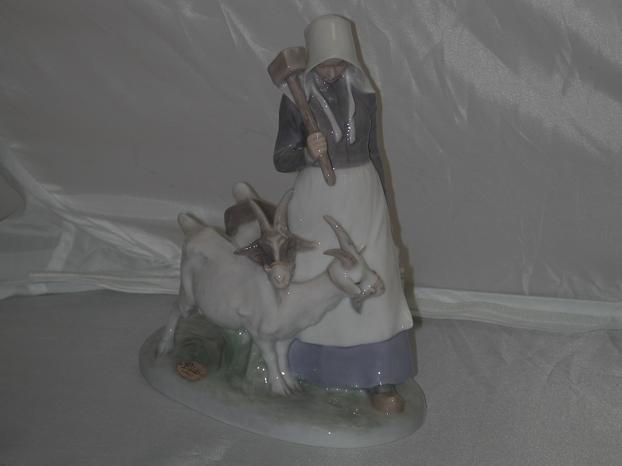 Royal Copenhagen #694 Girl with Goats 9 1/2 inches tall