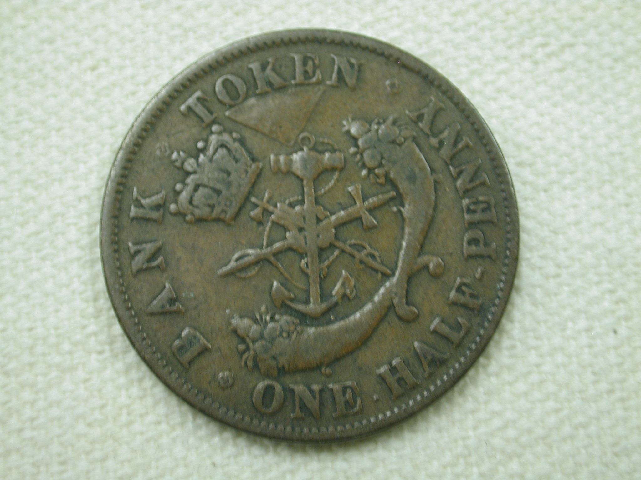 1852 Bank of Upper Canada Half Penny Very Fine
