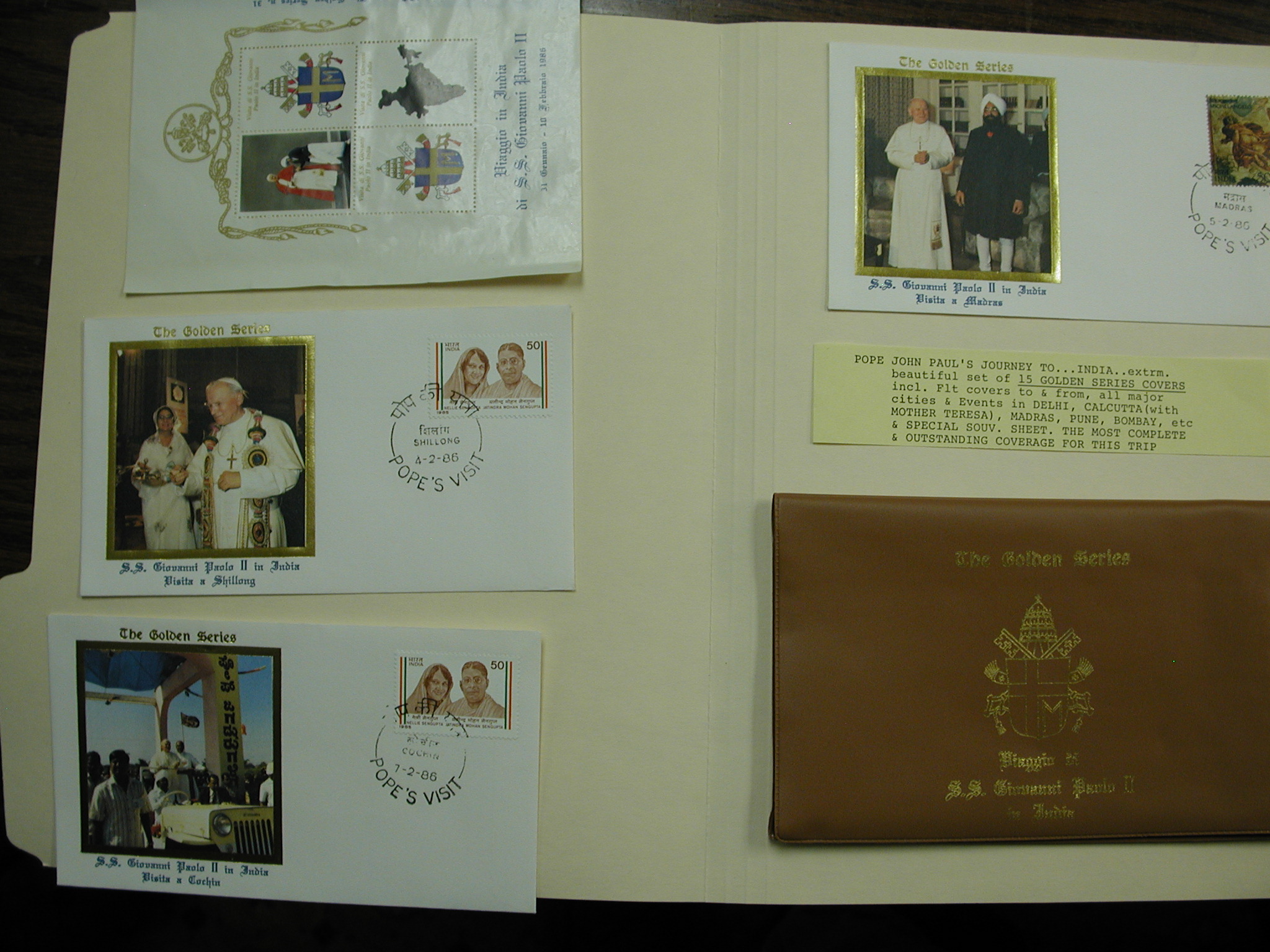 Pope John Paul II -15 Golden Series -Trip to India No. 1496