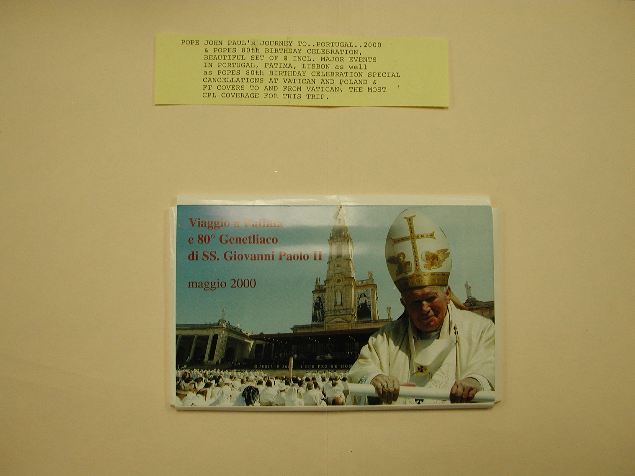 Pope John Paul II -Journey to Portugal 2000 - 80th Birthday Celebration 8 Covers