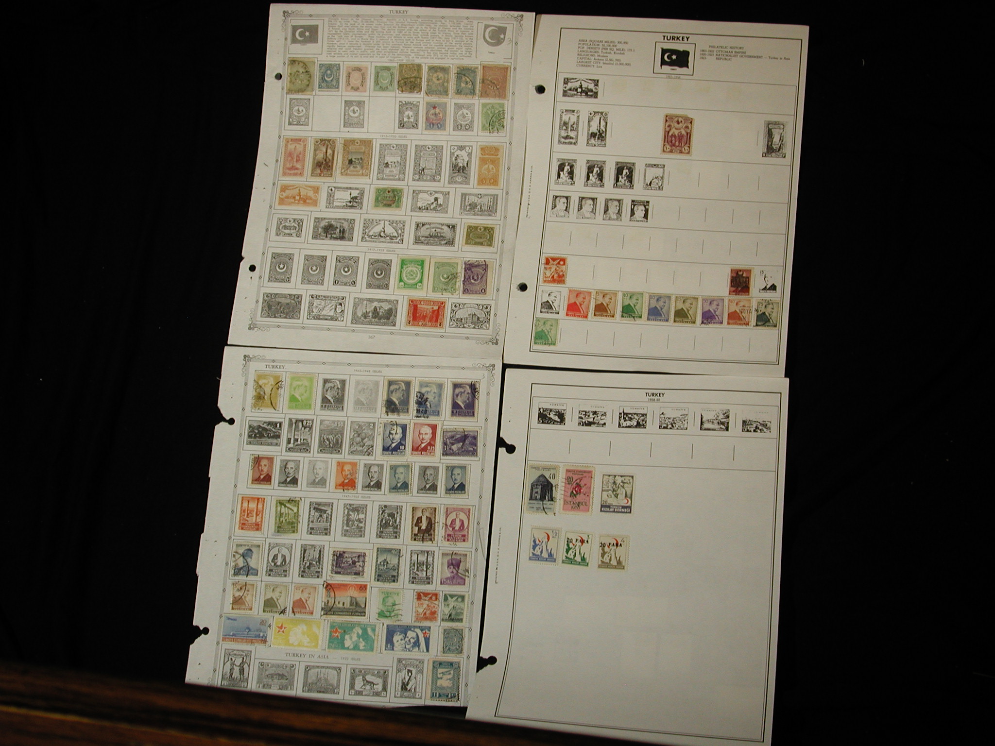 Turkey Stamp Collection - approx 100 Stamps - dated 1865-1960