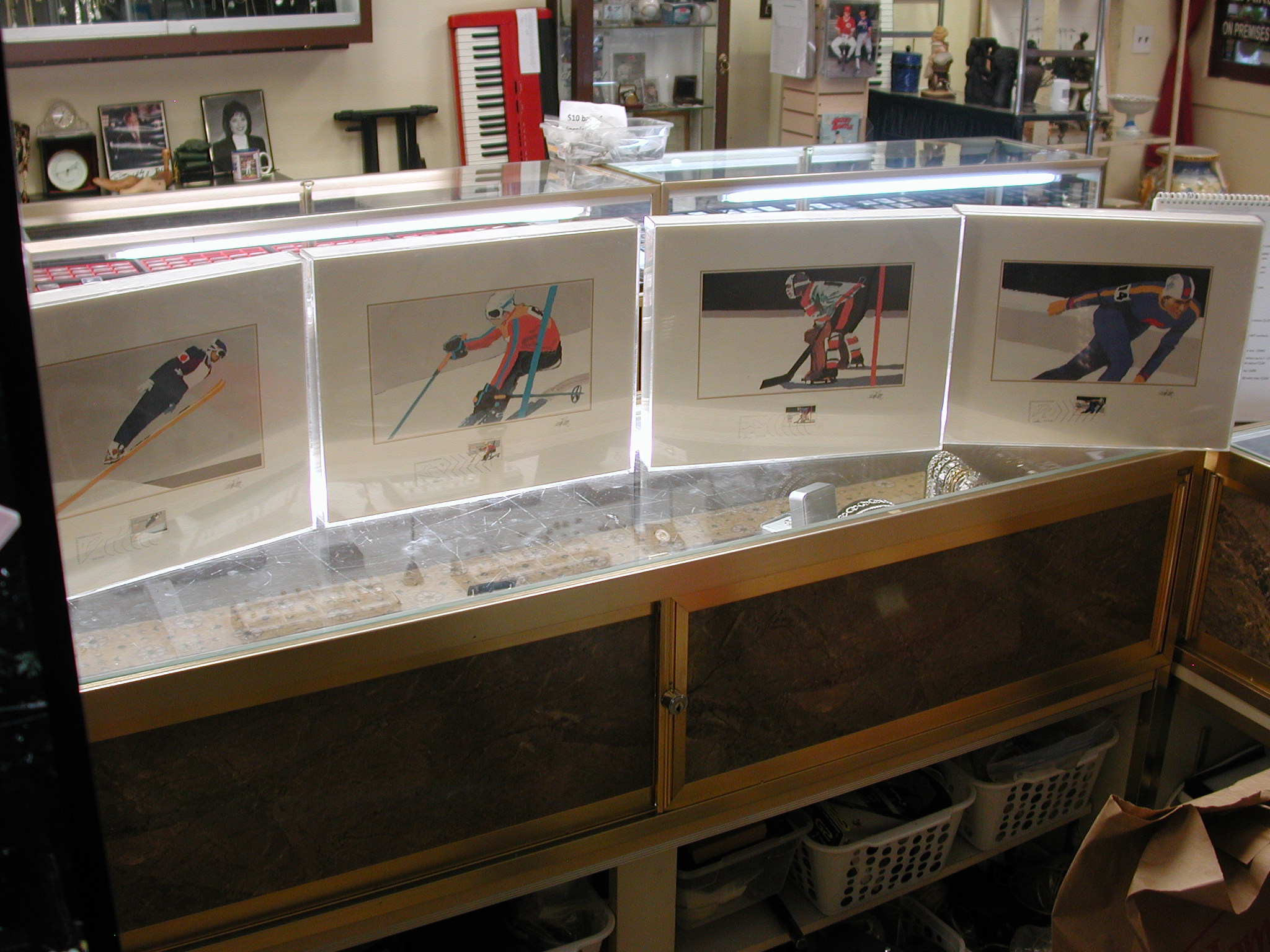 1980 Lake Placid Winter Olympics Cunningham Signed Prints USPS Stamps