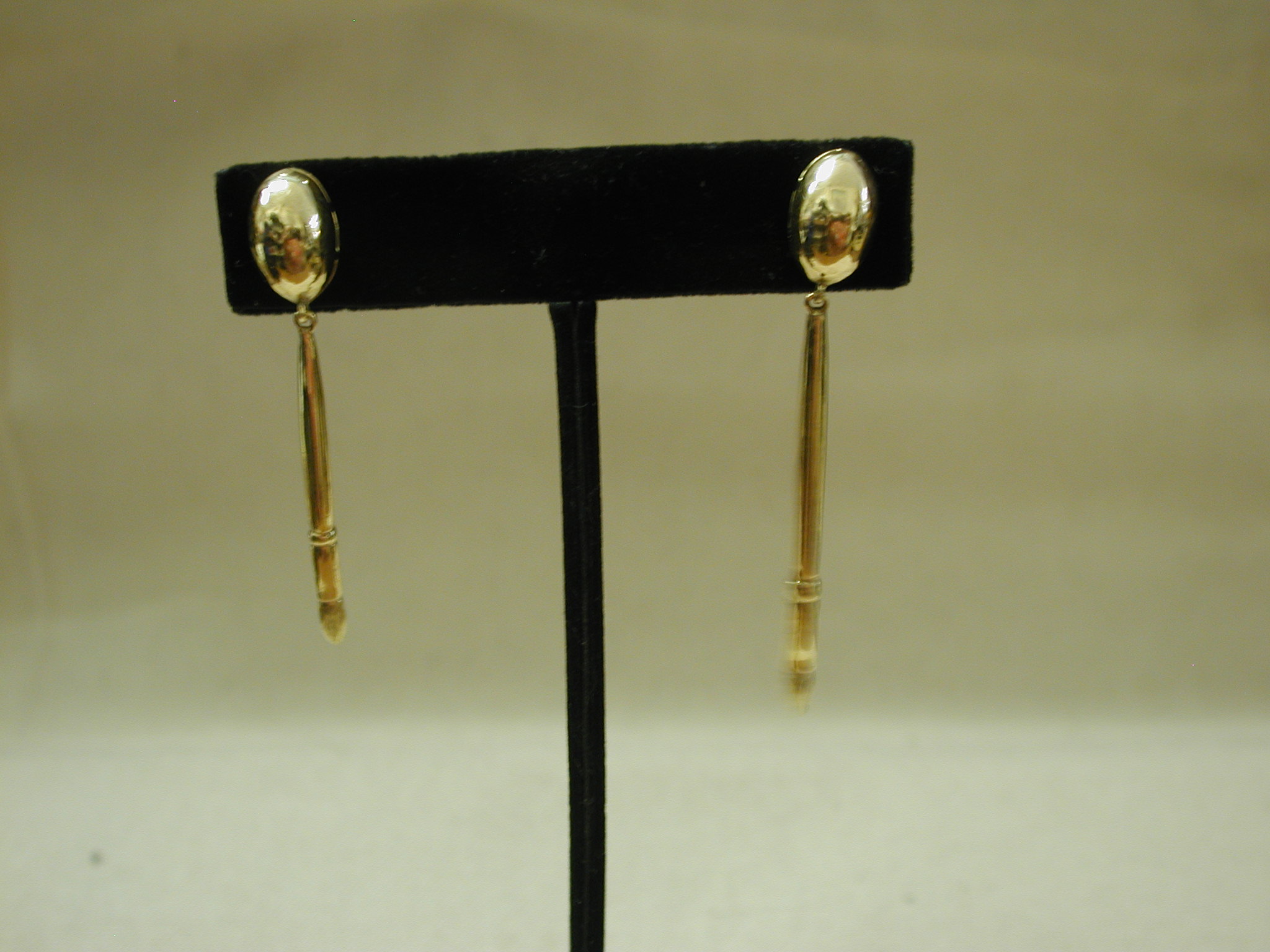 Malcolm Morley 18KT artist brush Assymetrical dangling earrings