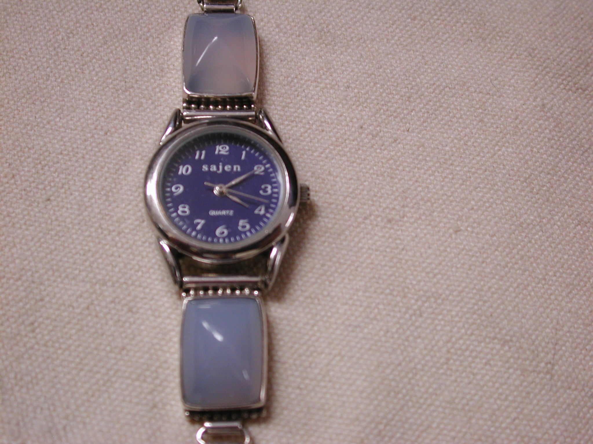 SAJEN  925 STERLING SILVER Blue Face Blue stone bracelet watch