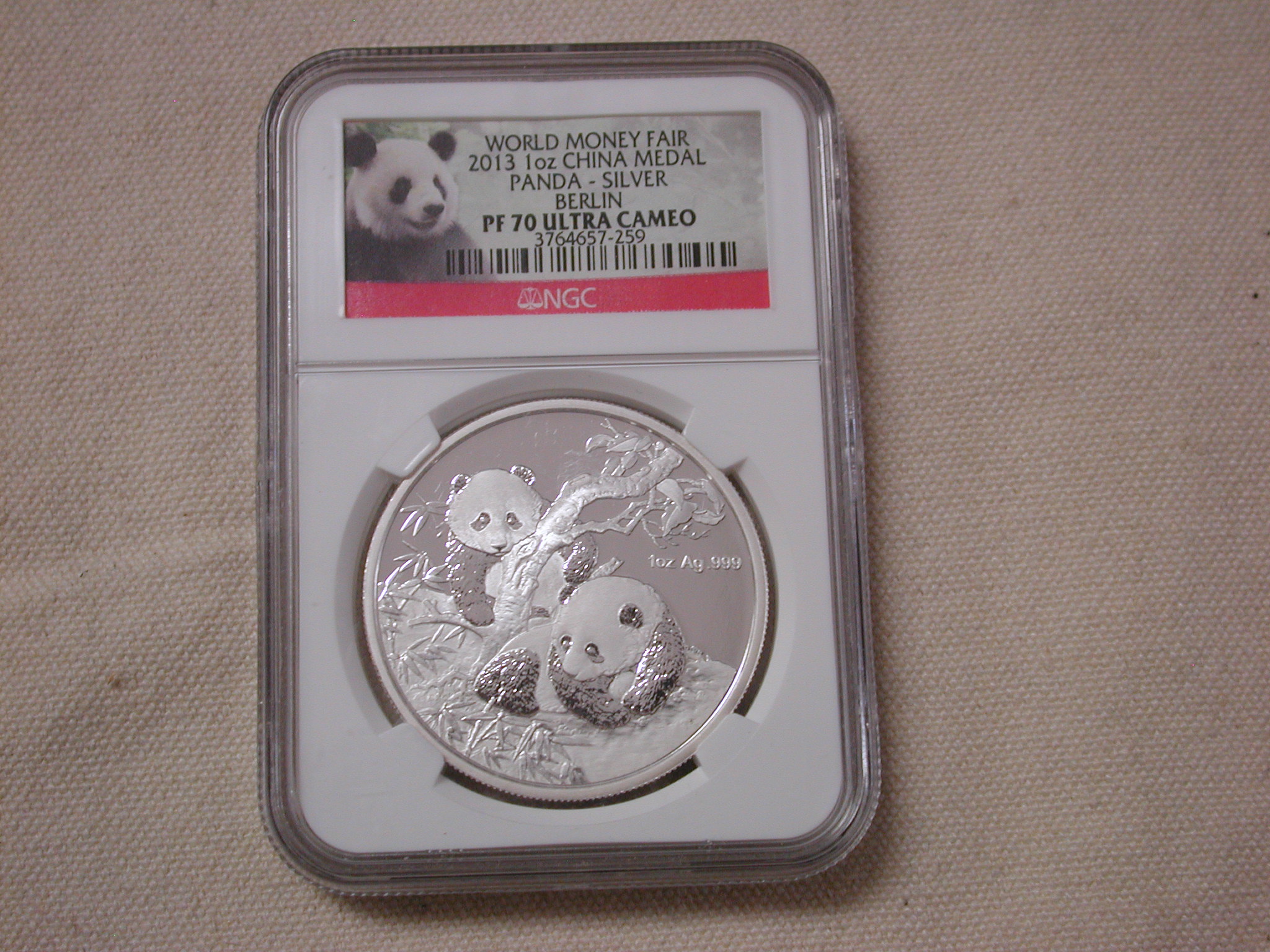 2013 1oz Silver Panda NGC PF70 Ultra CameoWorld Money Fair Berlin