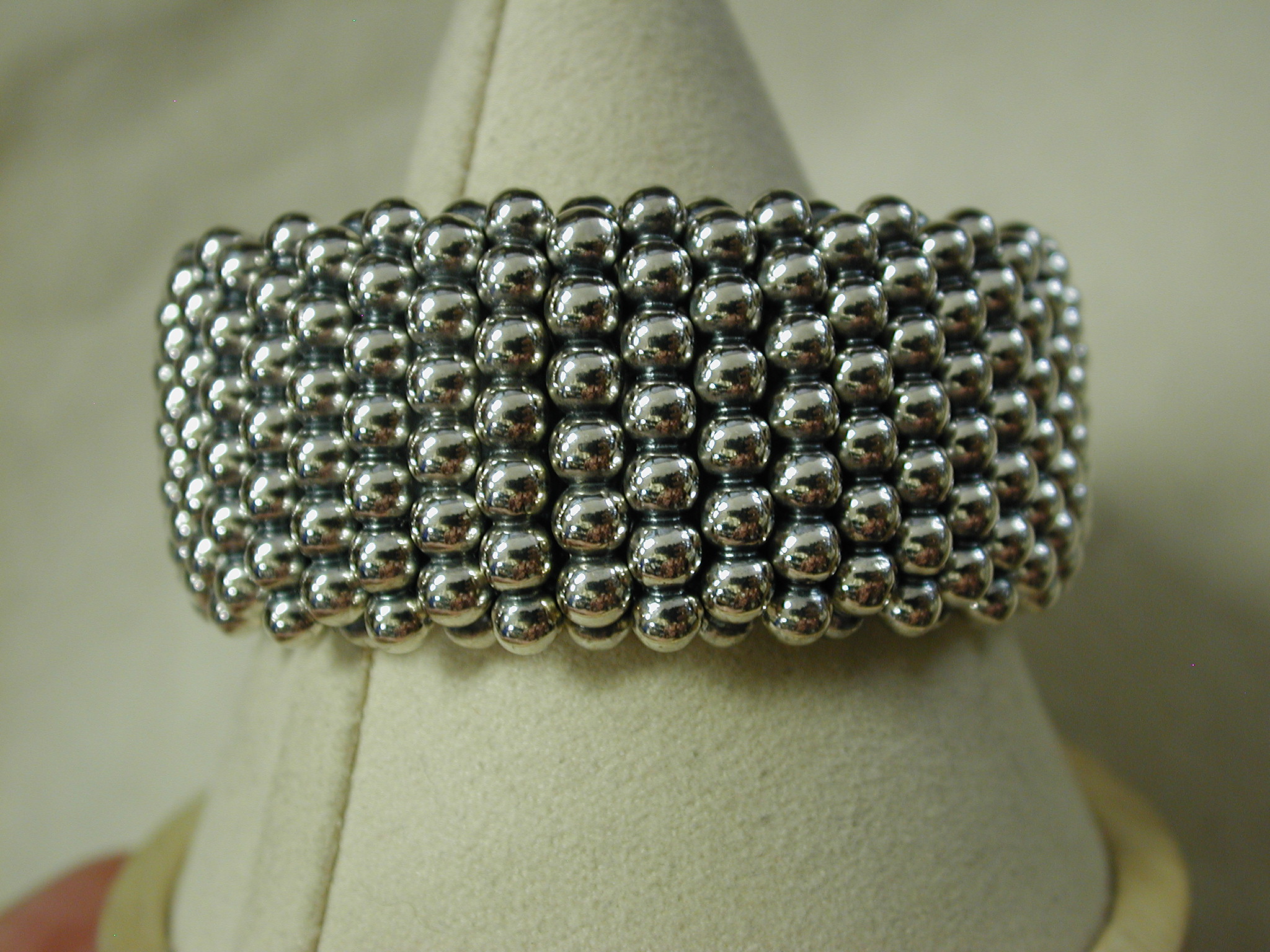 Lagos Caviar Wide Cuff Bracelet 30mm Sterling Vintage 7" Medium