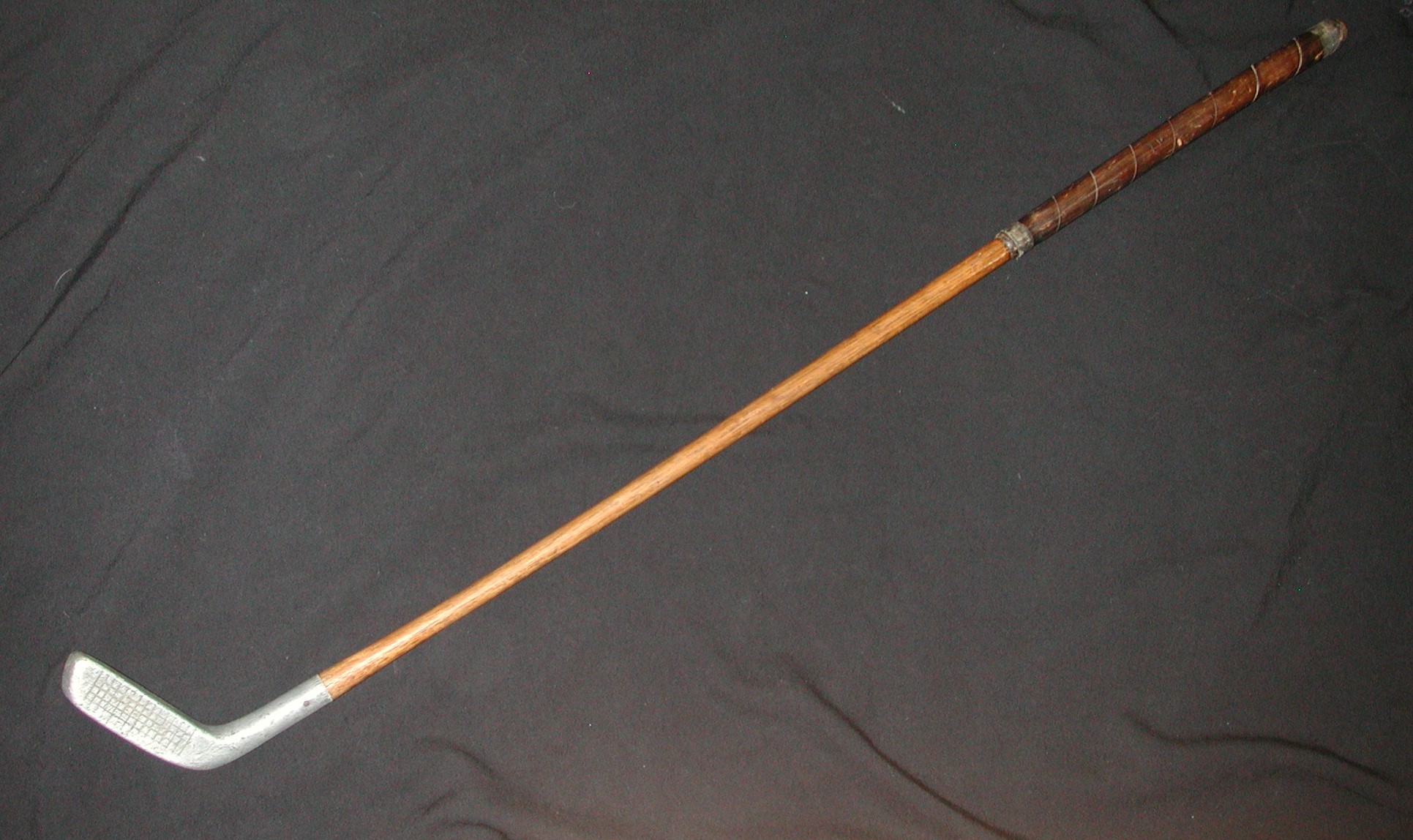 Vintage 34" Wood Shaft Geo S. Merritt Special Club right hand leather wrapped original