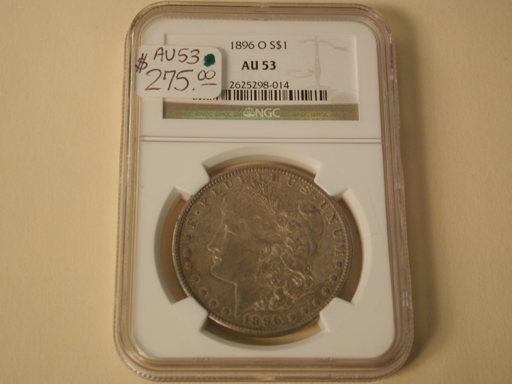 1896-O Morgan Silver Dollar NGC AU53