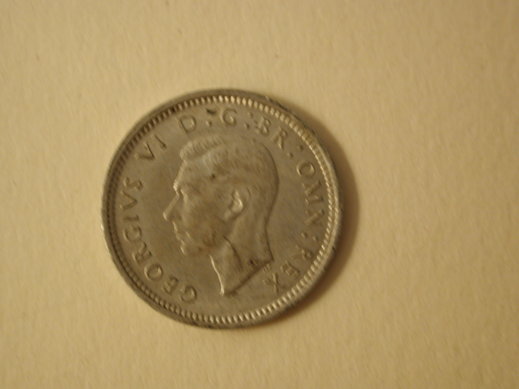 1943 Great Britain 3 Pence About Uncirculated KM 848