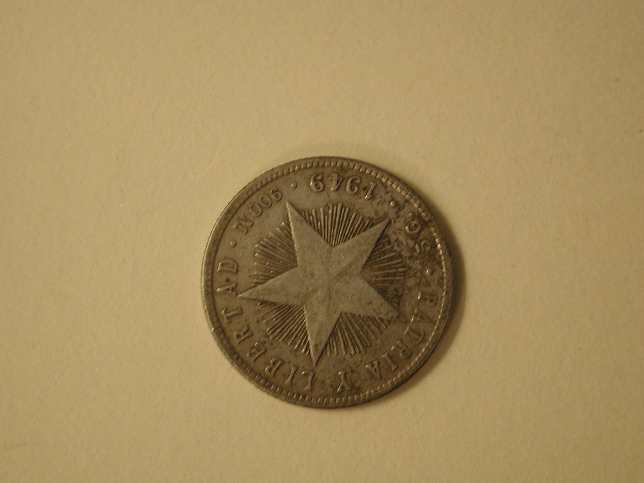 Cuba 20 Centavos Fine/Very Fine .900 Silver