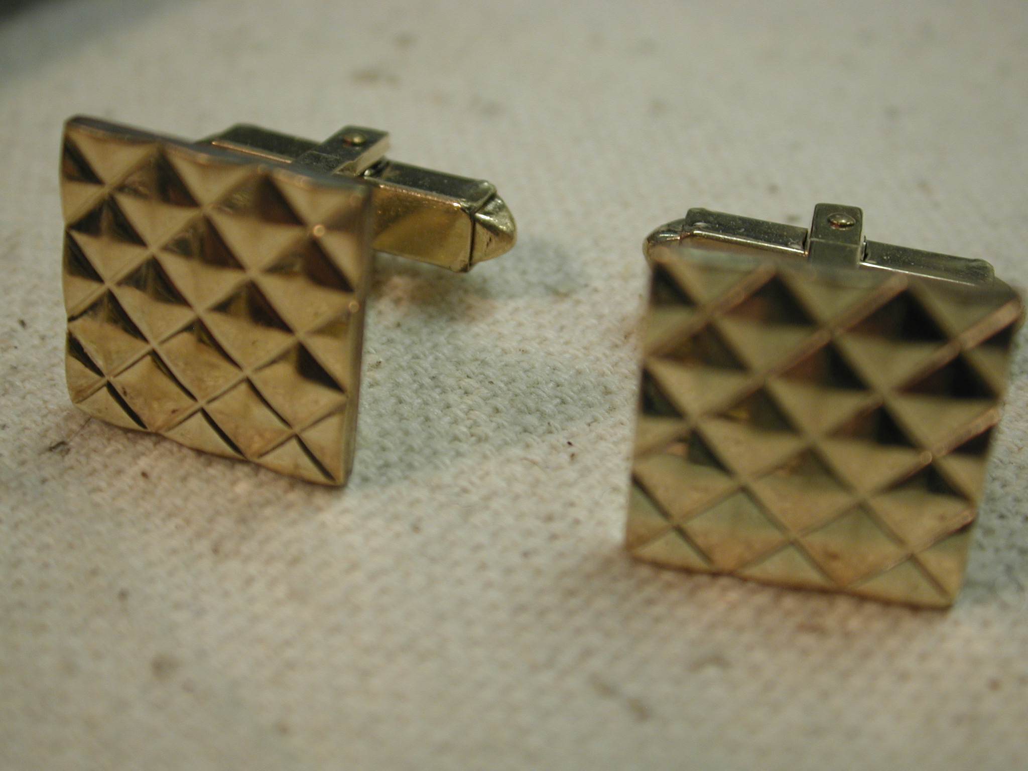 Gold Filled Square Checkerboard diamond cut Cufflinks 12kt 1/20