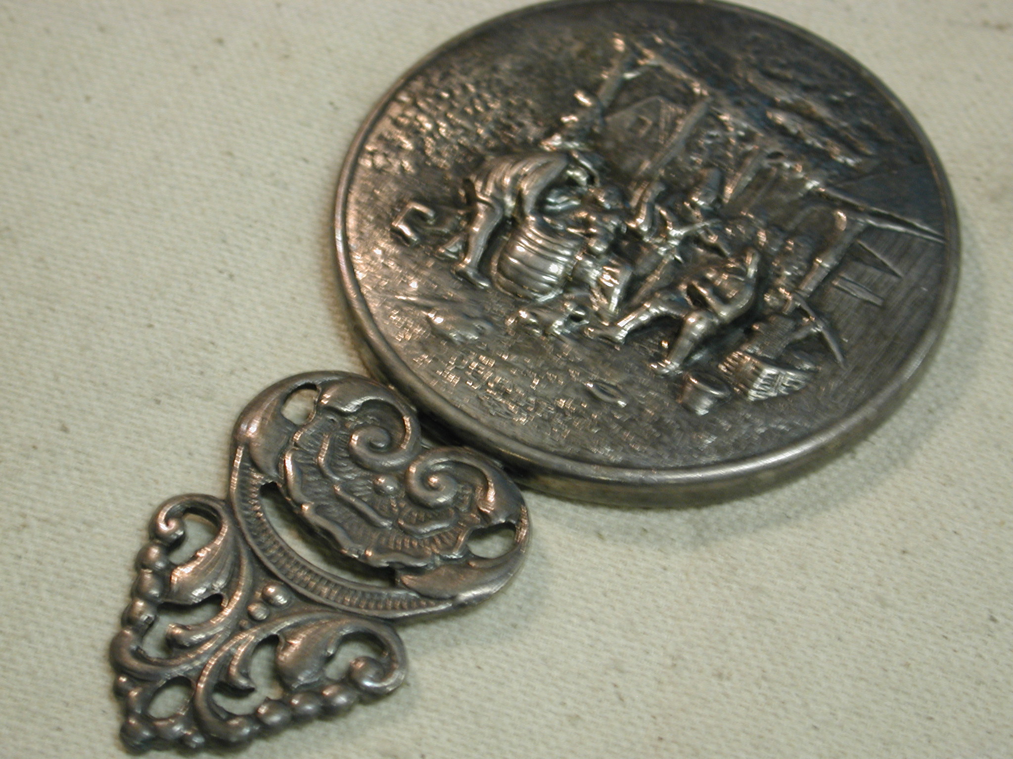 Vintage .950 Fine Silver Purse Pocket Compact Hinged Mirror, Engraved | eBay