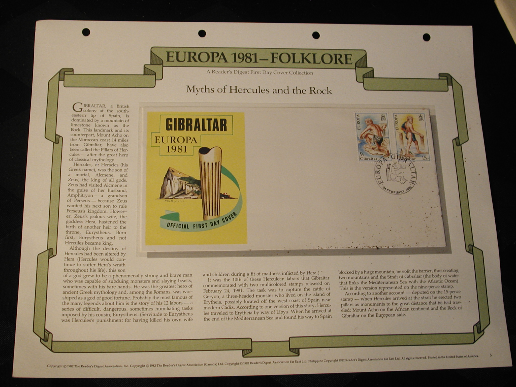 1981 European folklore FDC set of 8 Cached F.D.C Unaddressed