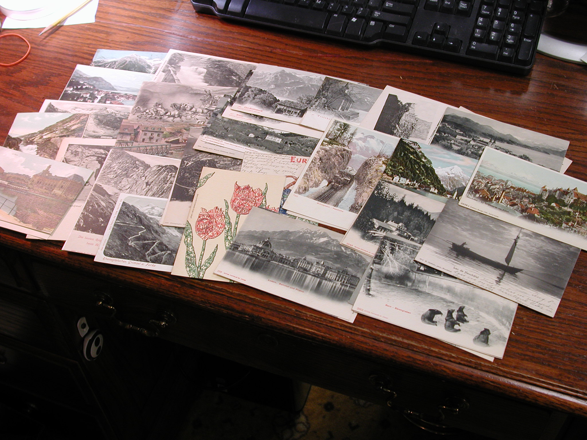 Early 1900's Swiss Post Cards, all Undivided Backs, Couple are used, Color & Black & White