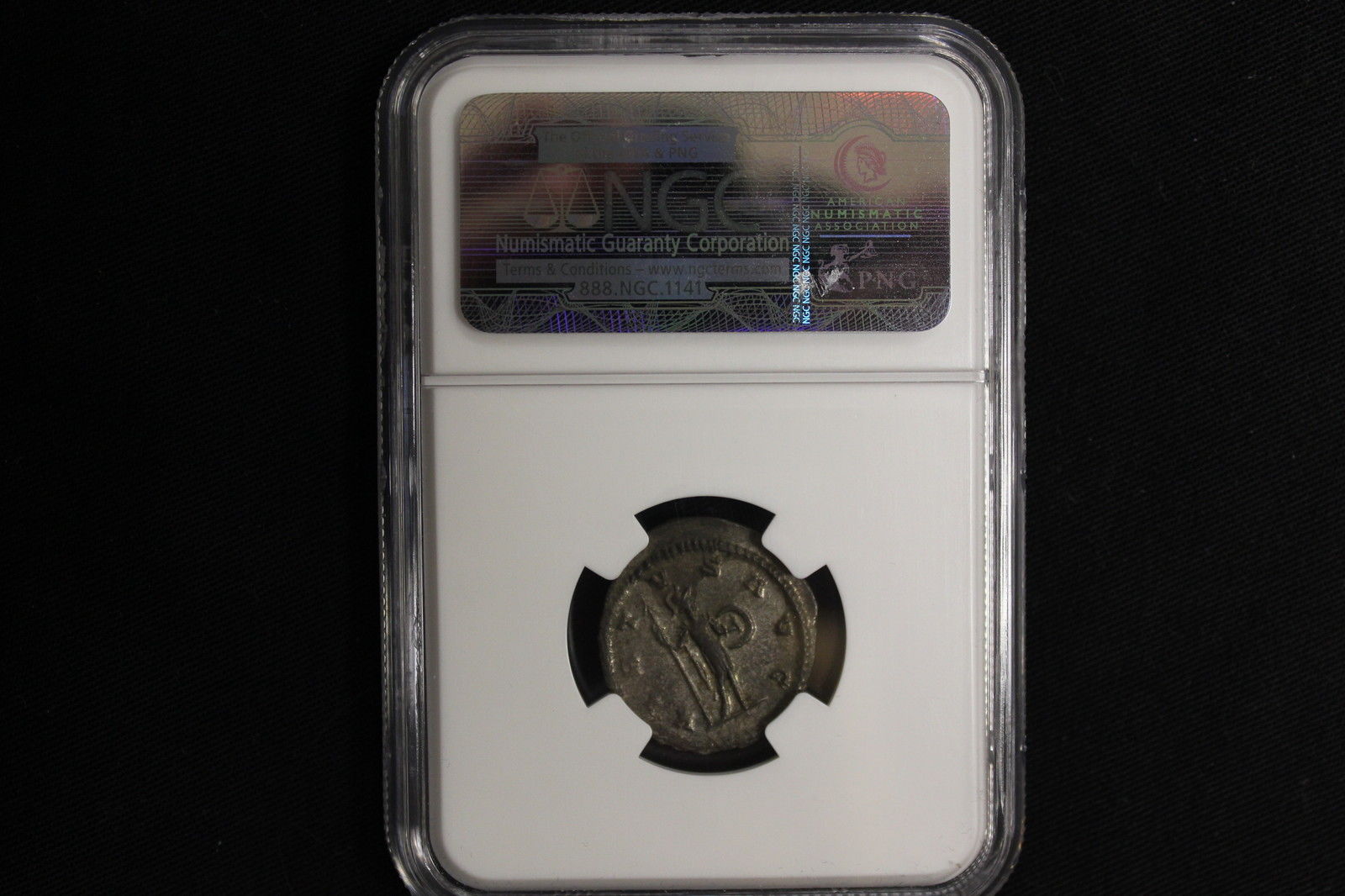 Gallienus AD 253-268 ROMAN EMPIRE NGC XF AU BI Virtus Rev Double Denarius  An...