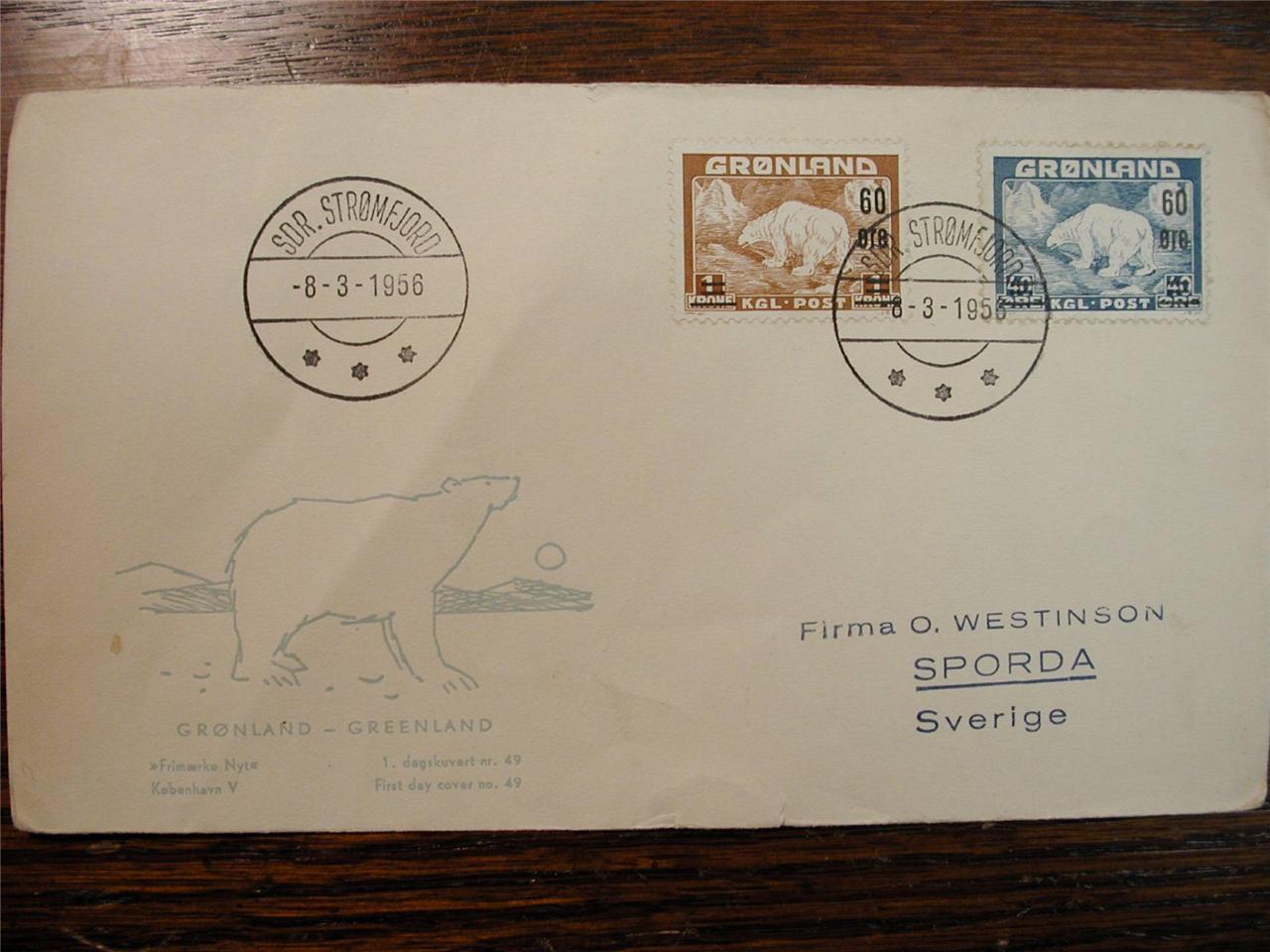 Greenland - Lot of Ten (10) First Day Covers from 1950s