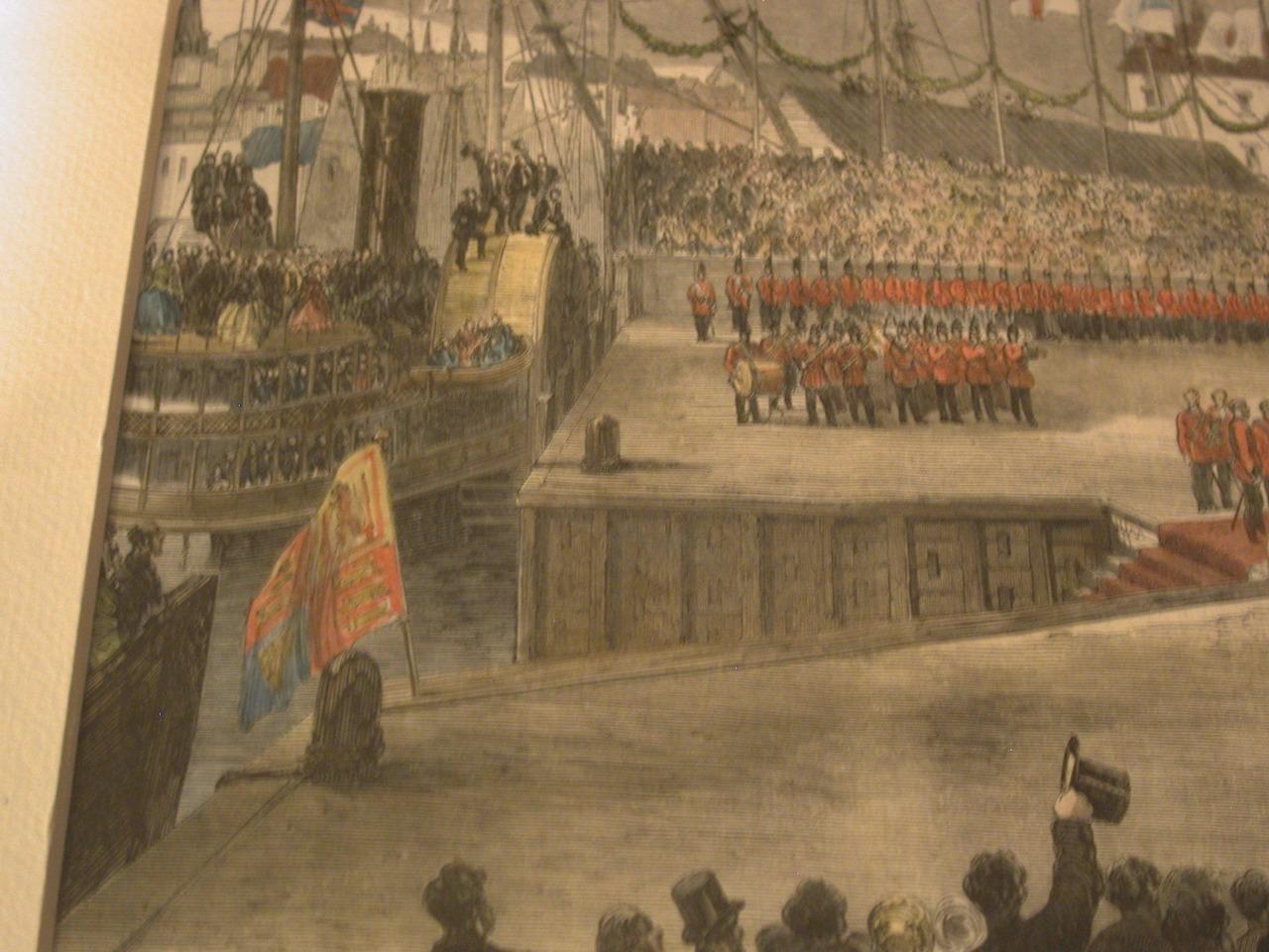 Illustrated London News 1860 Prince of Wales Landing at St. John wood engraving