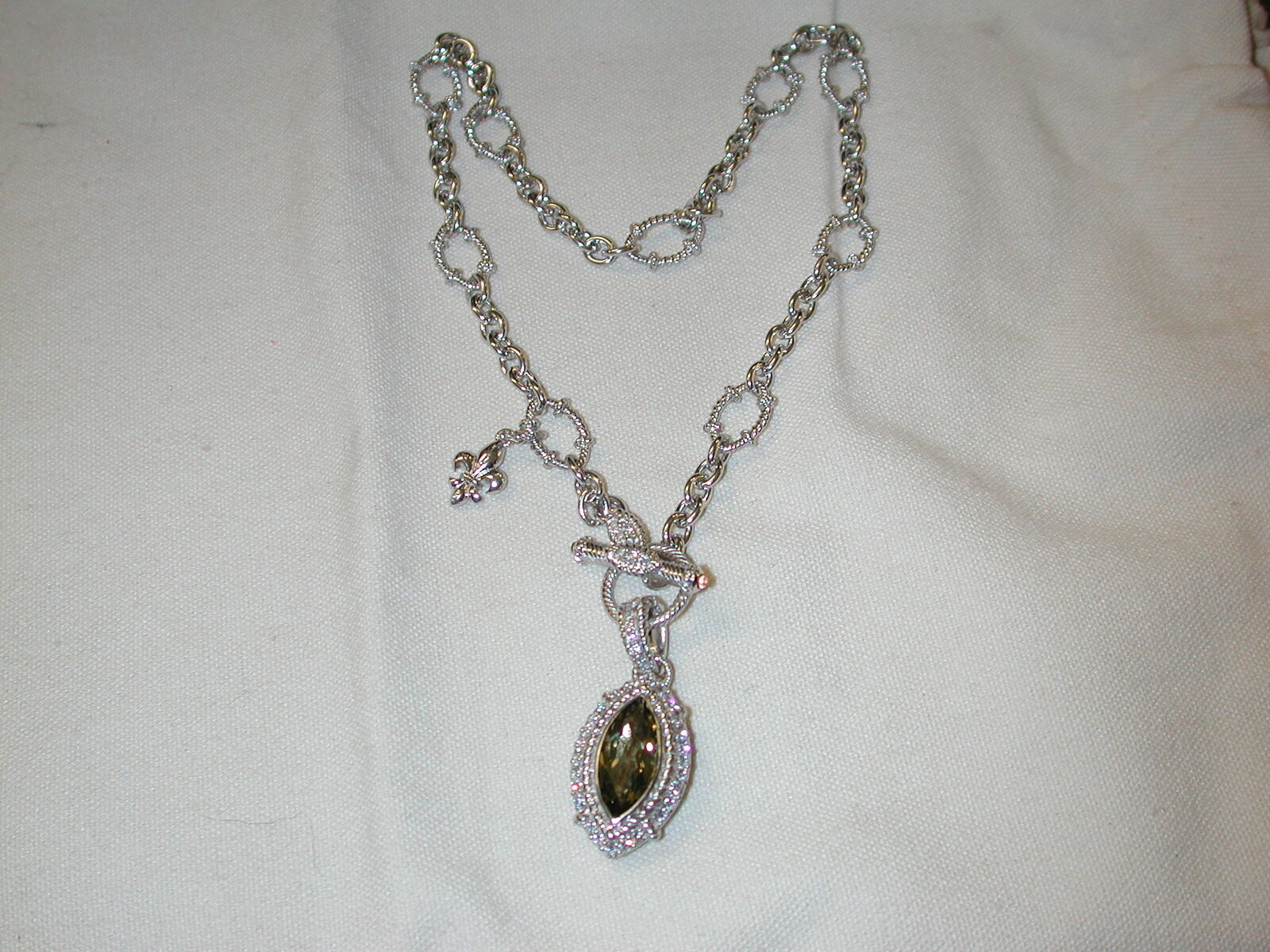 Judith Ripka Sterling Silver Heart & Arrow Necklace - Jewelry