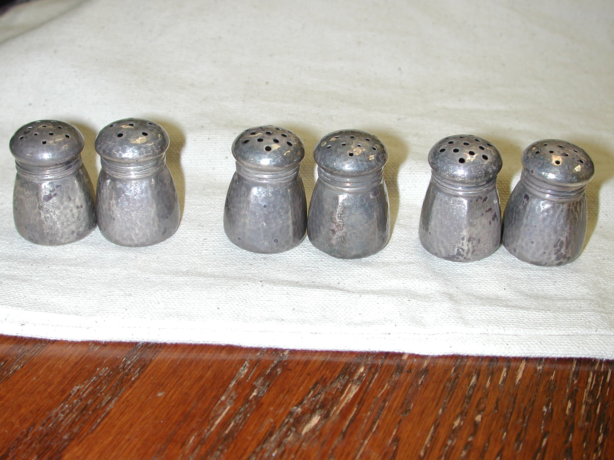 Mini Sterling Silver Salt & Pepper set of 6 1.5" Tall