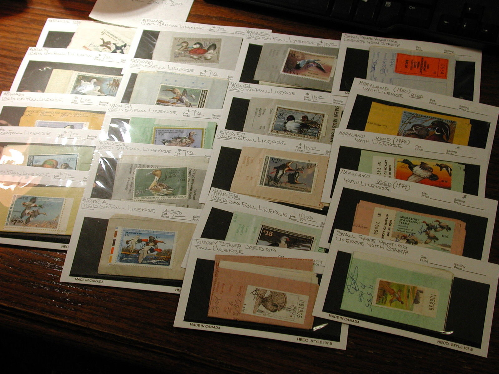 U.S. Hunting Licenses with Duck Stamps lot of 20 Used