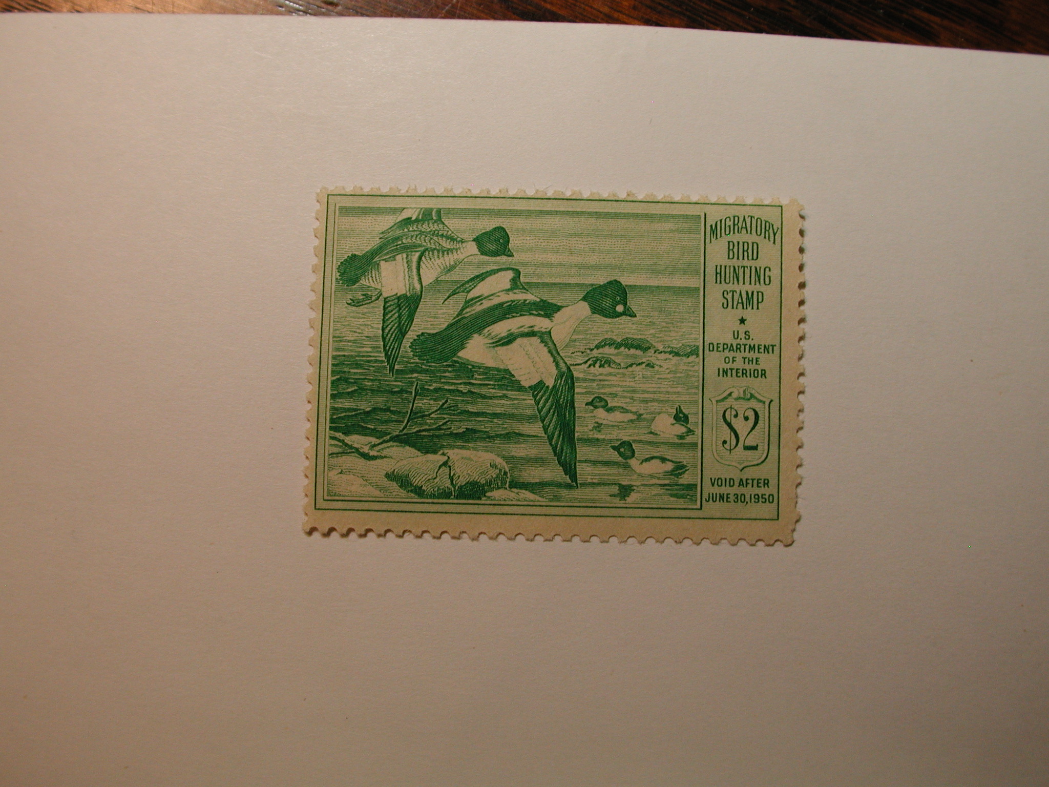 U.S. Stamp Scott #RW16 US Department of Agriculture $2 Migratory Bird Hunting Stamp Gum Skip