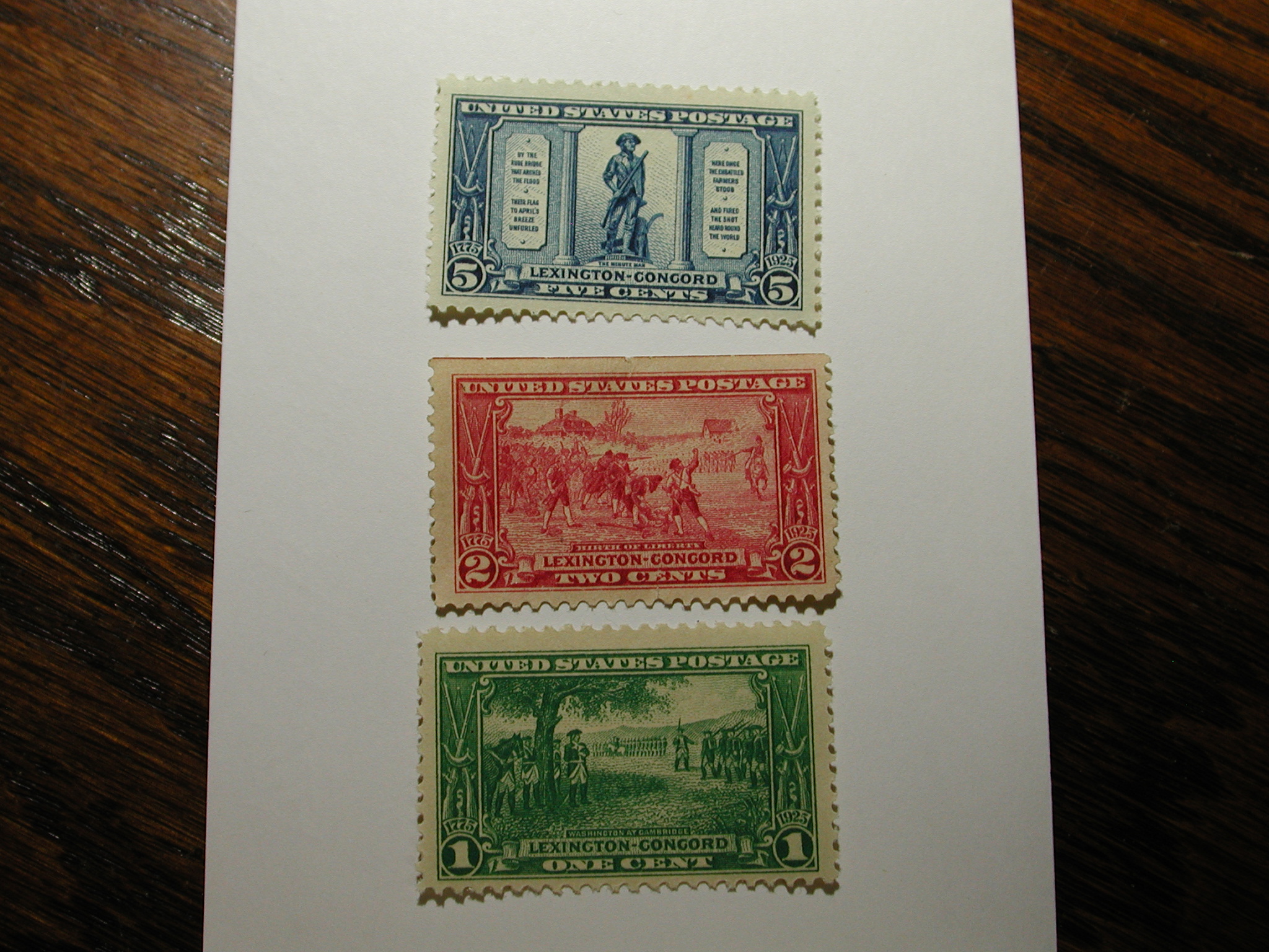 U.S. Scott #617-19 - 1c-2c & 5c, The Lexington Concord Anniversary 1925 Stamp /Hinged & V L Hinged