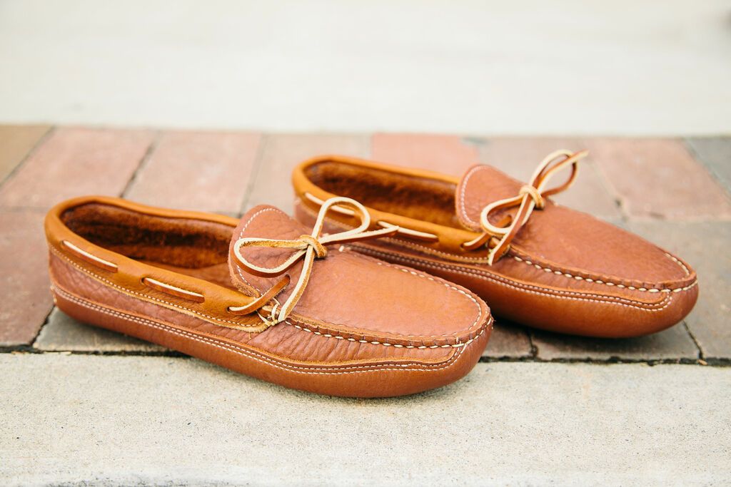 Hand Made Bull Hide Moccasin Made in America Mens Moccasins USA Made