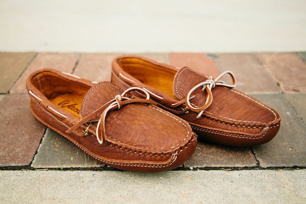 Bison leather driving moccasins on sale