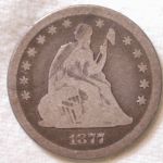 1877-CC U.S. Liberty Seated Quarter Very Good