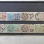 France 8 Revenue Stamps Cancelled