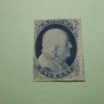 USA – Scott #9 – 1 Cent Blue Benjamin Franklin No Gum 1852 APS Expertized