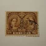 CANADA Stamp #55 – Queen Victoria Jubilee – Used (1897) Six Cent