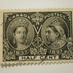 CANADA #50 Stamp – Half Cent Used Lightly Hinged