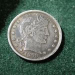 1898 U.S Barber Quarter Extra Fine