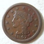1847 U.S. Large Cent Braided Hair Extra Fine