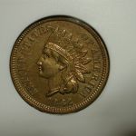1862 1C Indian Cent ANACS EF 40 AU Details