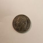 1868A France Napoleon III Silver 5 Francs Extra Fine KM #7991