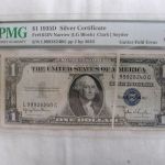 1935D $1 Silver Certificate Gutter Fold Error PMG Very Fine Fr #1613N Narrow